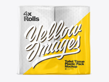Toilet Paper 4 Pack Mockup - Front View