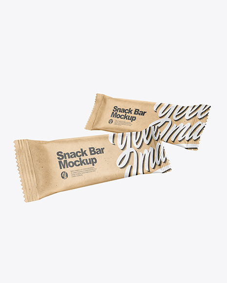 Two Kraft Paper Snack Bars Mockup