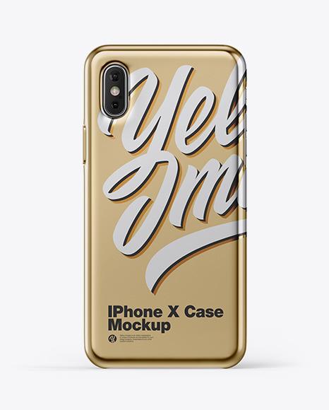 iPhone X Metallic Case Mockup
