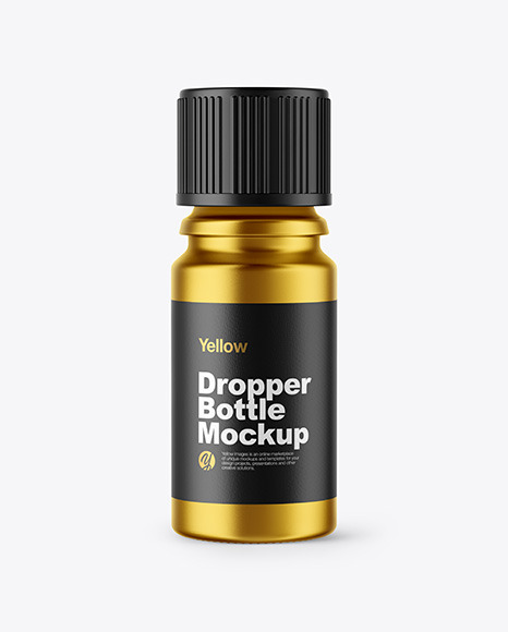 Metallized Dropper Bottle Mockup