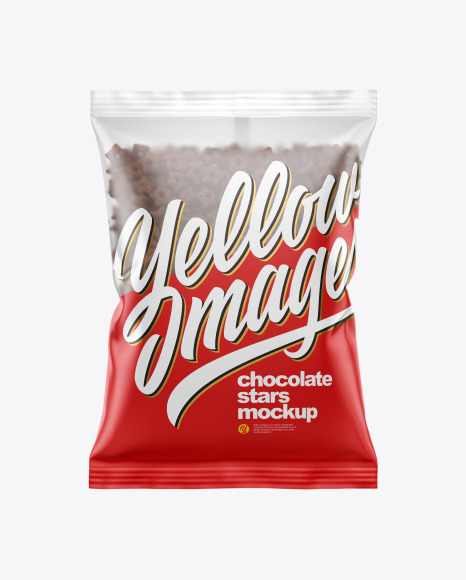 Matte Bag With Chocolate Stars Cereal Mockup