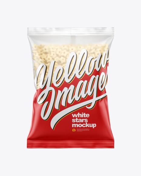Matte Bag With Corn Stars Cereal Mockup