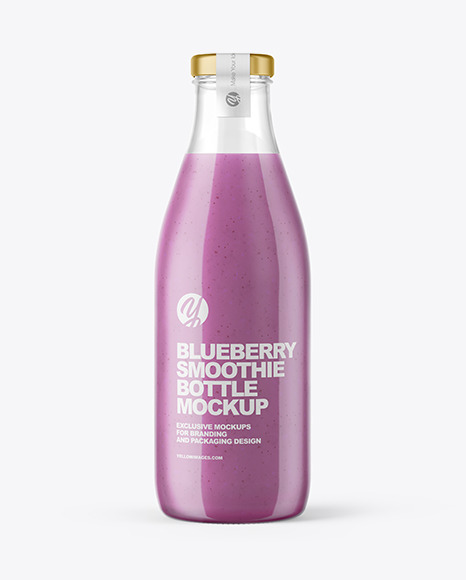 Blueberry Smoothie Bottle Mockup