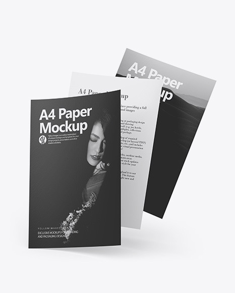 Three Textured A4 Papers Mockup