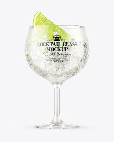 Gin & Tonic Cocktail Glass Mockup
