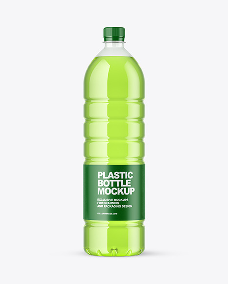 Clear PET Bottle with Drink Mockup