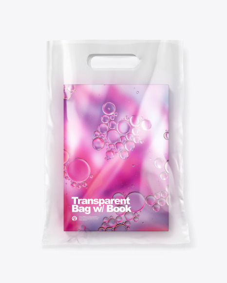 Transparent Bag w/ Book Mockup
