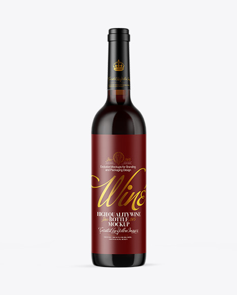 Amber Glass Red Wine Bottle Mockup