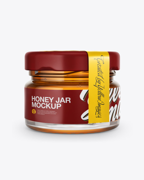 Glass Jar with Pure Honey Mockup
