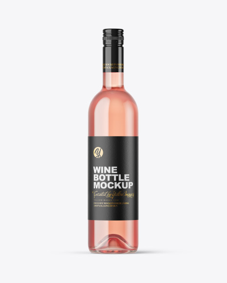 Rose Wine Bottle Mockup