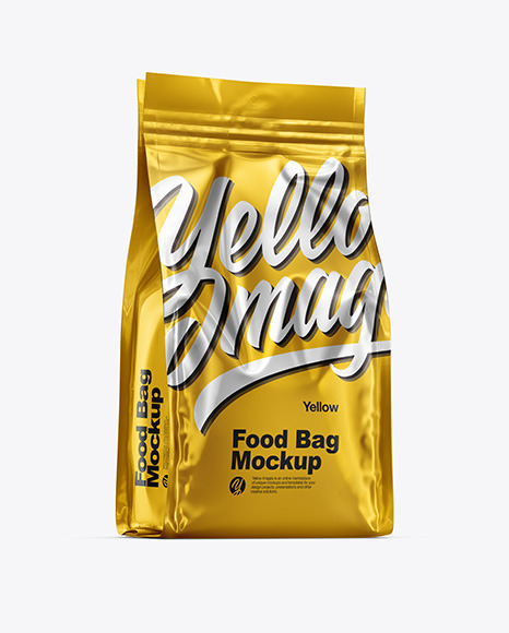 Matte Metallic Food Bag Mockup