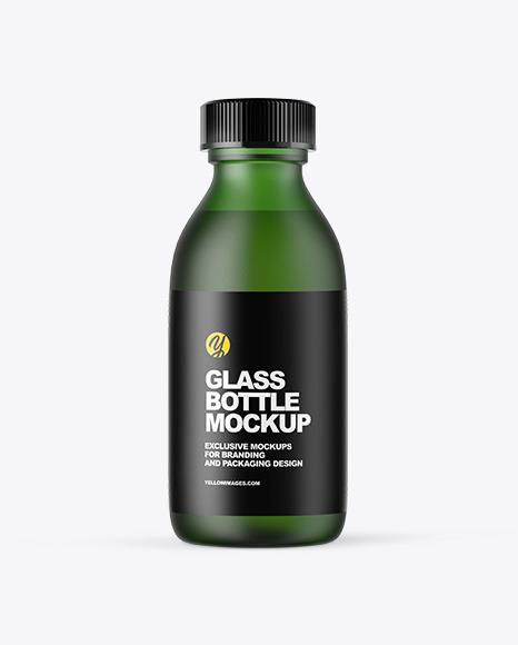 Frosted Green Glass Oil Bottle Mockup