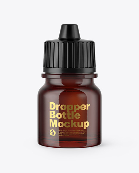 5ml Amber Glass Dropper Bottle Mockup