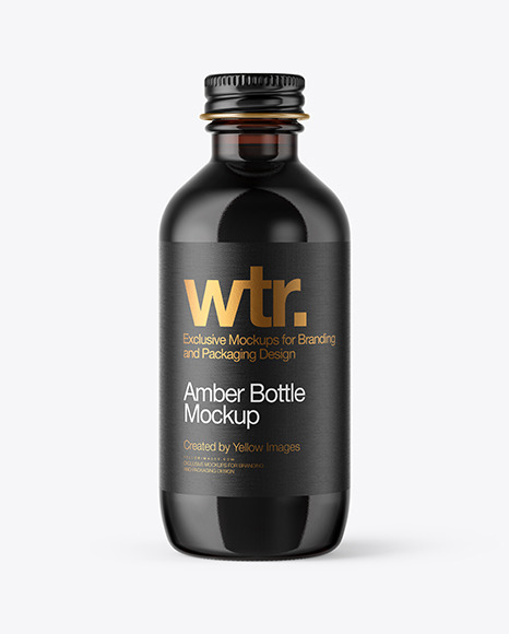 Amber Glass Bottle Mockup
