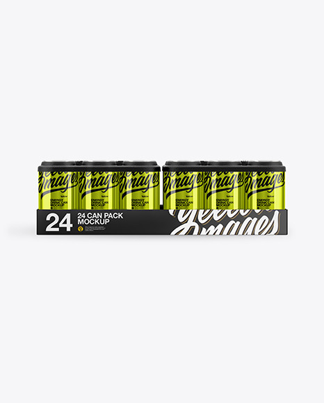 Pack with 24 Metallic Cans Mockup