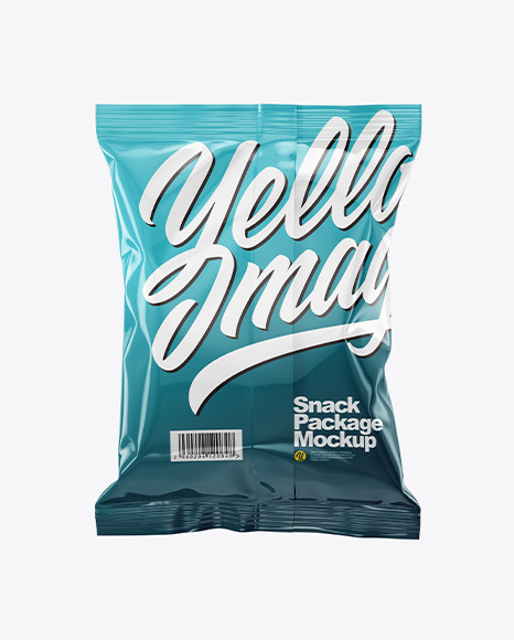 Glossy Snack Package Mockup - Back View