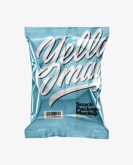 Metallic Snack Package Mockup - Back View