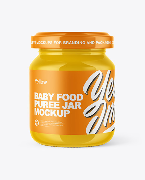 Glossy Baby Food Jar Mockup
