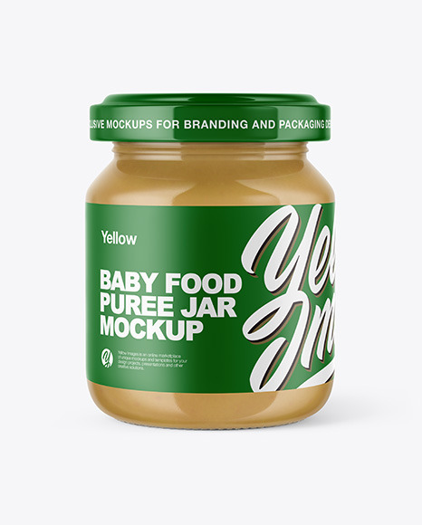 Clear Glass Baby Food Jar Mockup