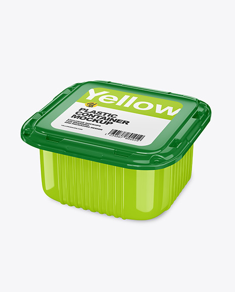 Glossy Plastic Container Mockup