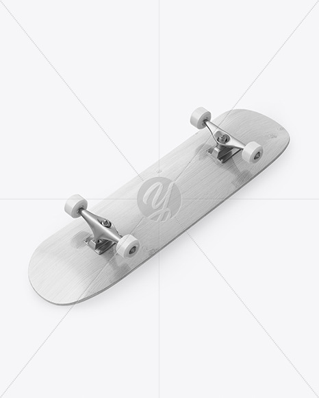 Wooden Skateboard Mockup - Halfside View