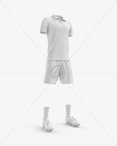 Men’s Full Soccer Kit with Open Collar mockup (Hero Shot)
