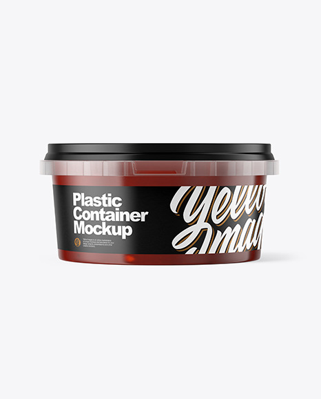 Plastic Container with Sauce Mockup