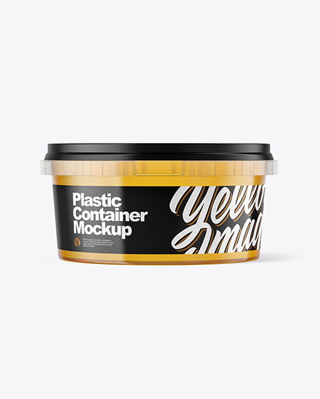 Plastic Container with Honey Mockup