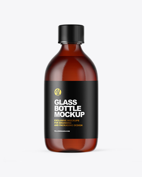 Amber Glass Oil Bottle Mockup