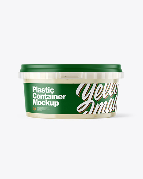 Plastic Container with Tar Tar Sauce Mockup