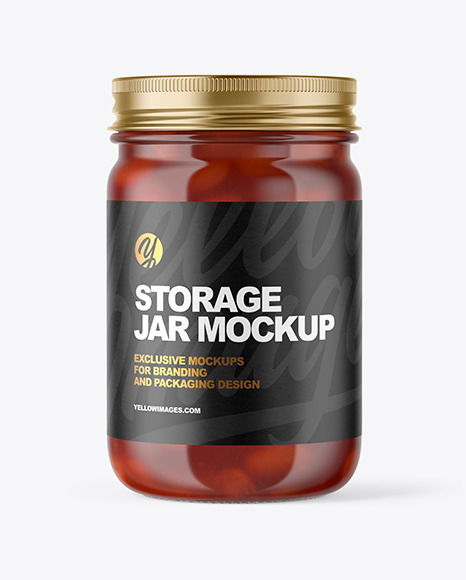 Clear Glass Jar with Beans Mockup