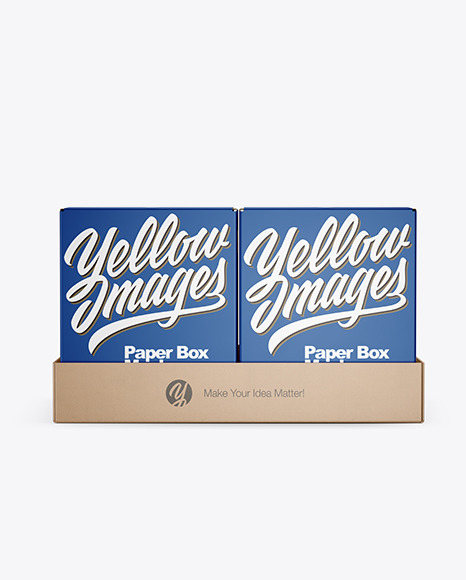Paper Palette With Four Boxes Mockup