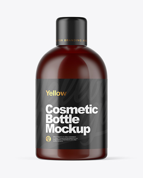 Amber Cosmetic Bottle Mockup