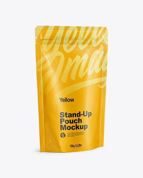 Matte Stand Up Pouch with Zipper Mockup - Half Side View