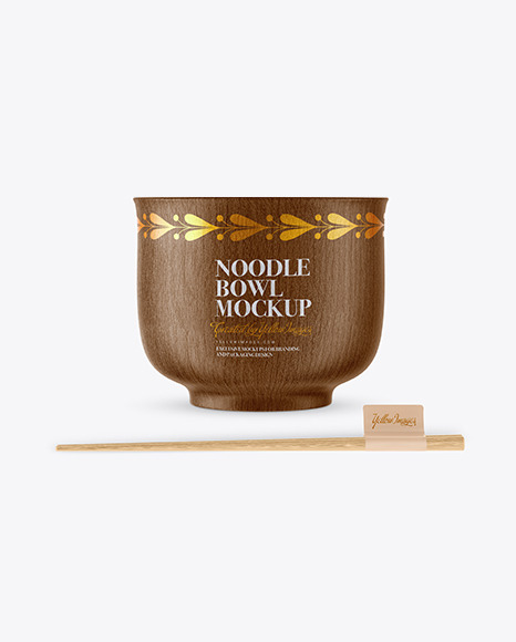 Wooden Noodle Bowl Mockup