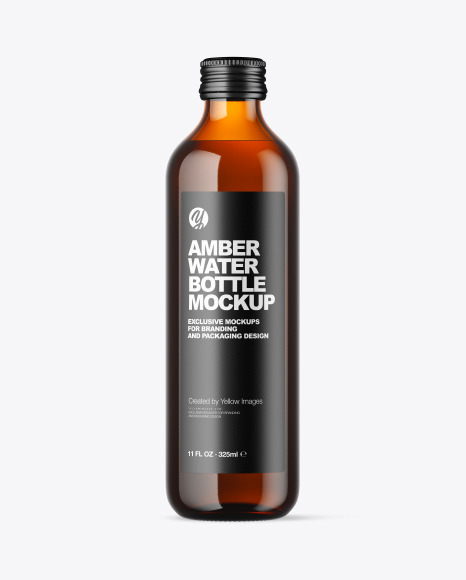 Amber Water Bottle Mockup