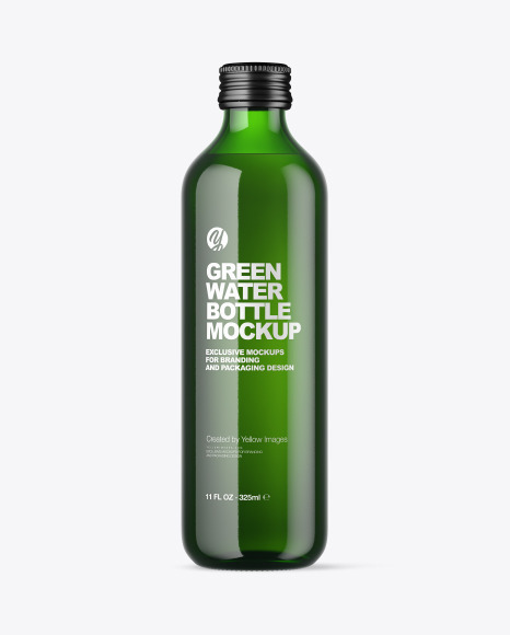 Green Water Bottle Mockup