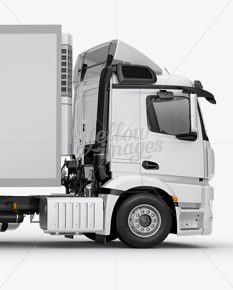 Refrigerator Truck HQ Mockup Right Side View