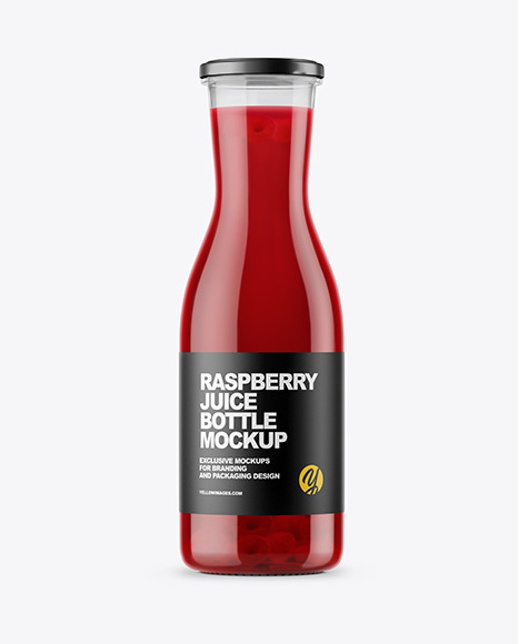 Raspberry Juice Bottle Mockup