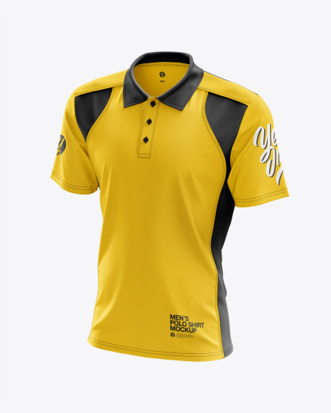 Men’s Club Polo Shirt mockup (Half Side View)