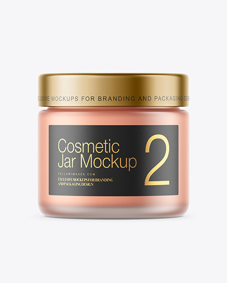 Frosted Glass Cosmetic Jar Mockup