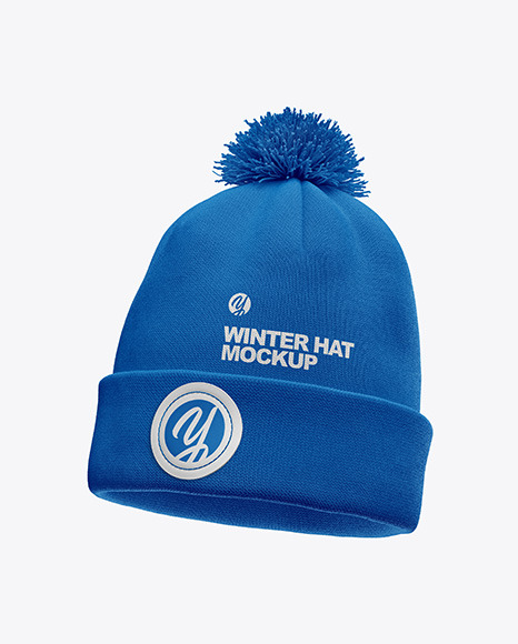 Winter Hat Mockup - Half Side View