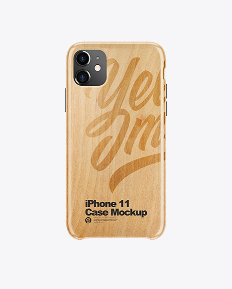 iPhone 11 White Wooden Case Mockup