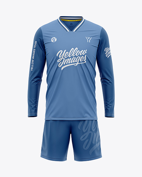 Men’s Long Sleeve Soccer Kit Mockup - Front View