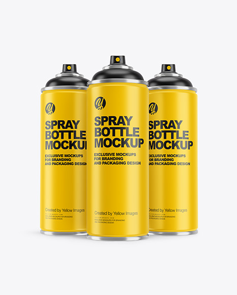 3 Matte Spray BottlesMockup