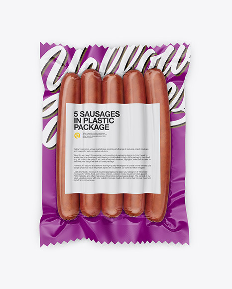 5 Smoked Sausages Pack Mockup