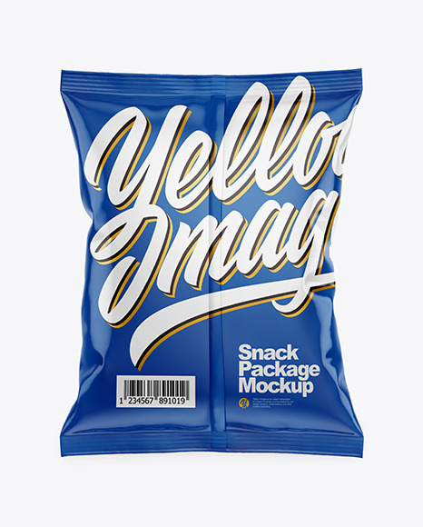 Glossy Snack Package Mockup - Back View