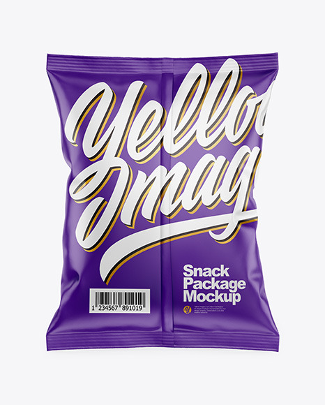 Matte Snack Package Mockup - Back View