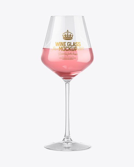 Pink Wine Glass Mockup