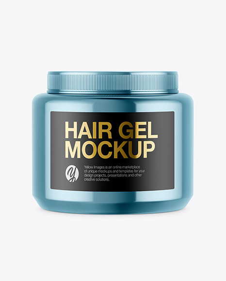 Glossy Metallic Hair Gel Jar Mockup